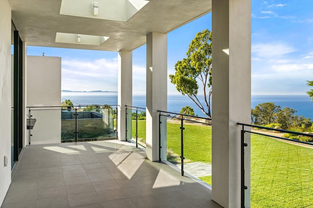 balcony with a water view