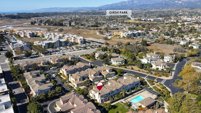 bird's eye view with a mountain view