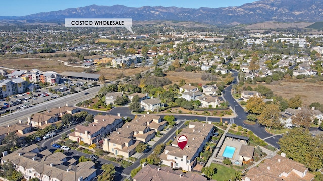 aerial view featuring a mountain view