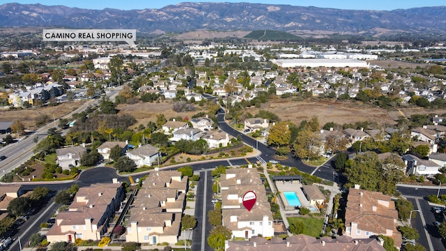 aerial view with a mountain view