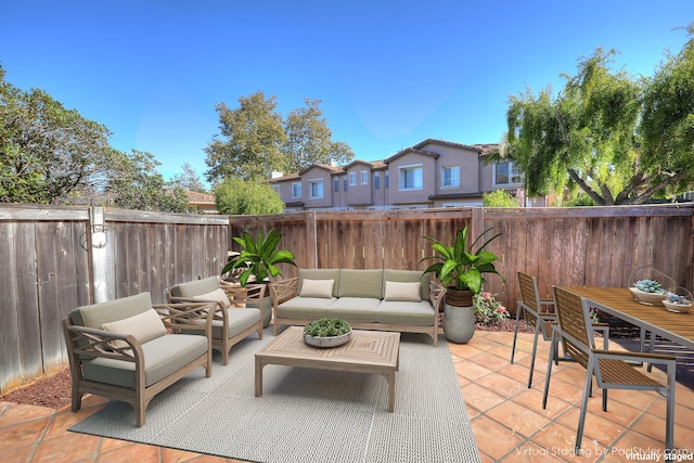 view of patio / terrace featuring an outdoor hangout area