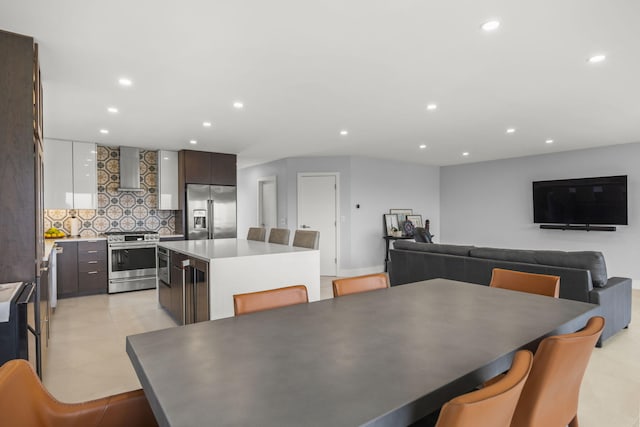 view of tiled dining space