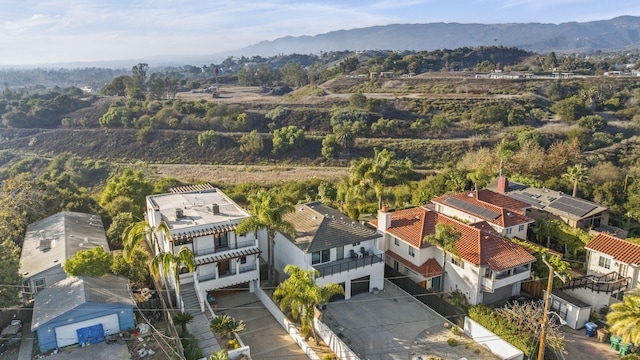 aerial view with a mountain view