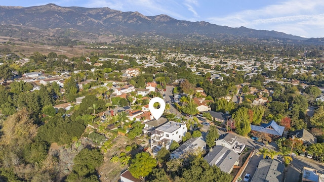 drone / aerial view with a mountain view