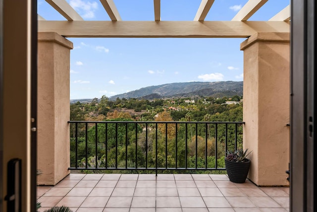 balcony with a mountain view