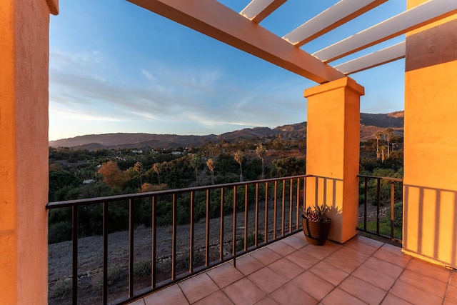 balcony with a mountain view