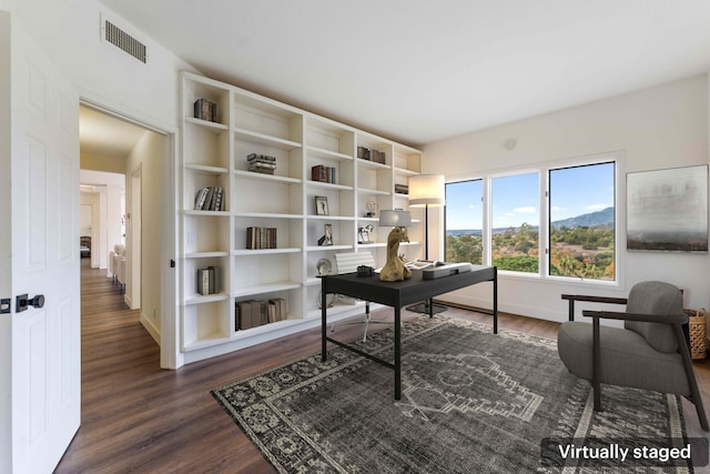 office featuring dark hardwood / wood-style flooring