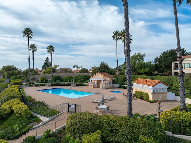 view of pool featuring a patio area