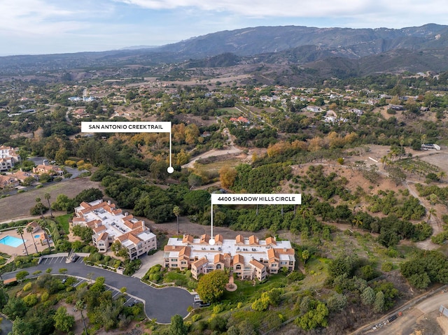 aerial view featuring a mountain view