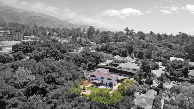 drone / aerial view with a mountain view