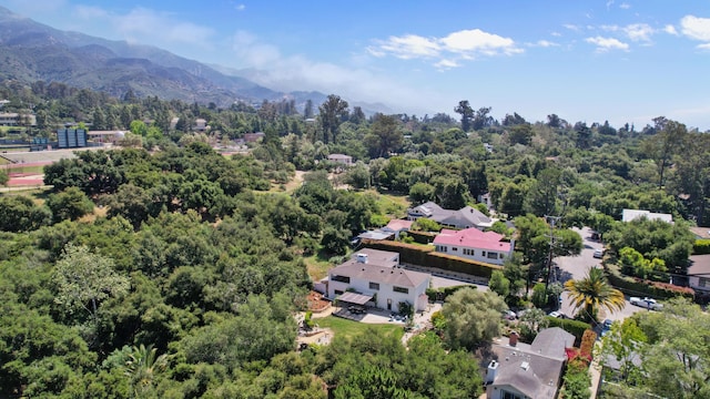 bird's eye view with a mountain view