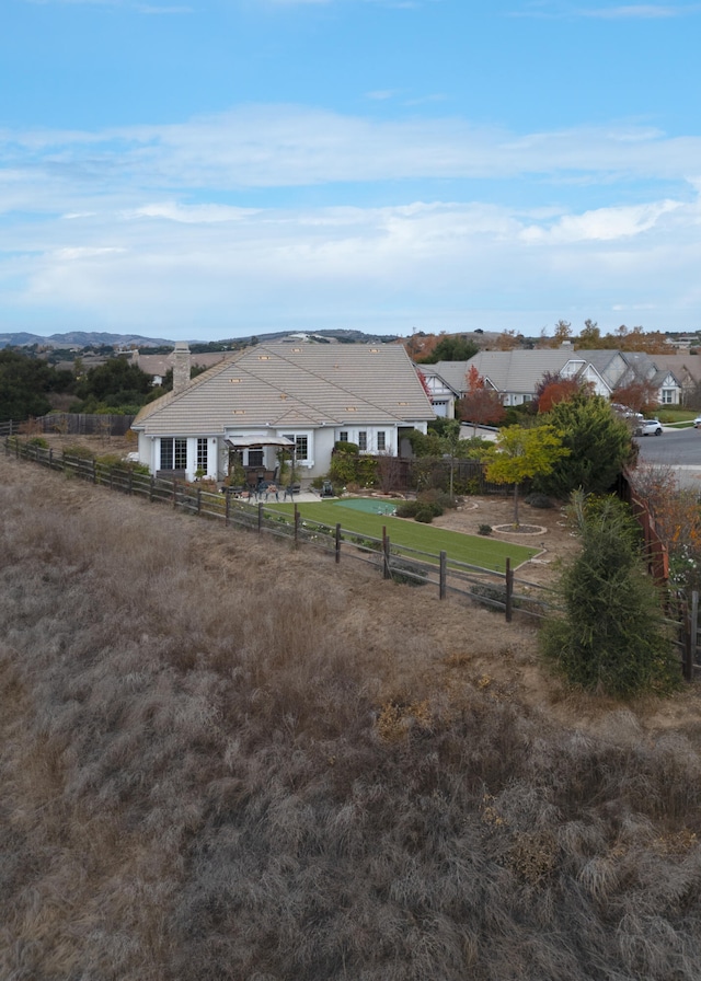 exterior space with a rural view