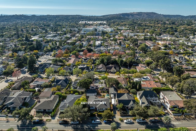 drone / aerial view with a mountain view