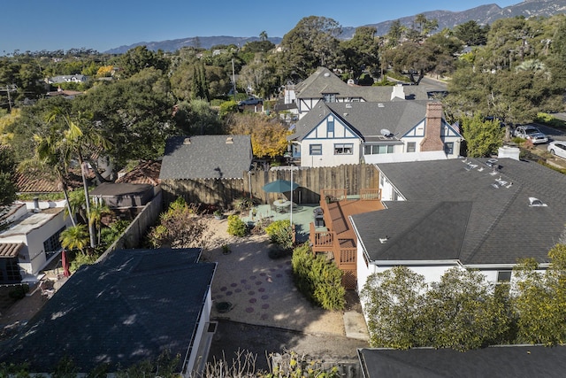 bird's eye view featuring a mountain view