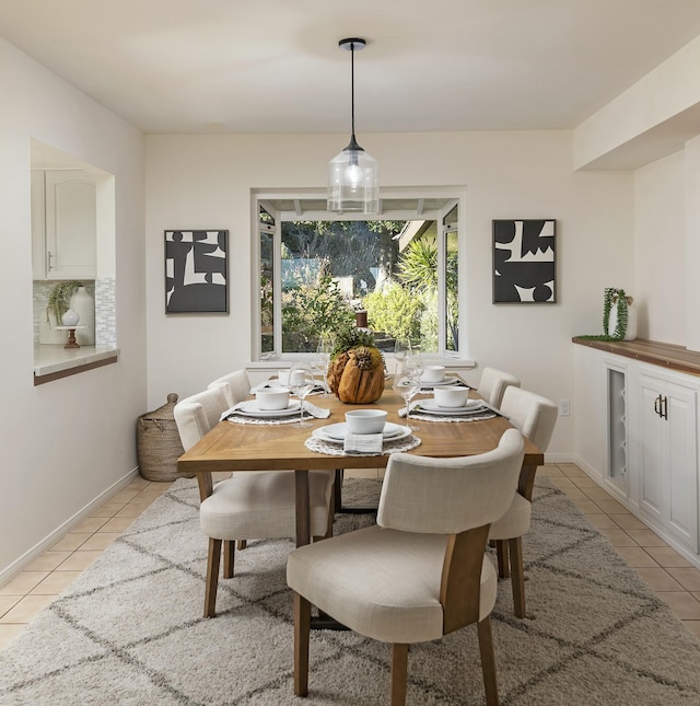 view of tiled dining space