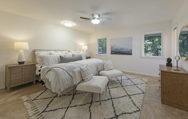 bedroom with ceiling fan