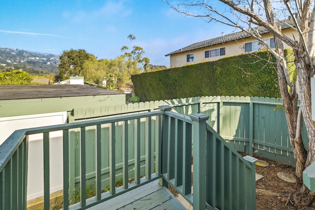 exterior space with a mountain view