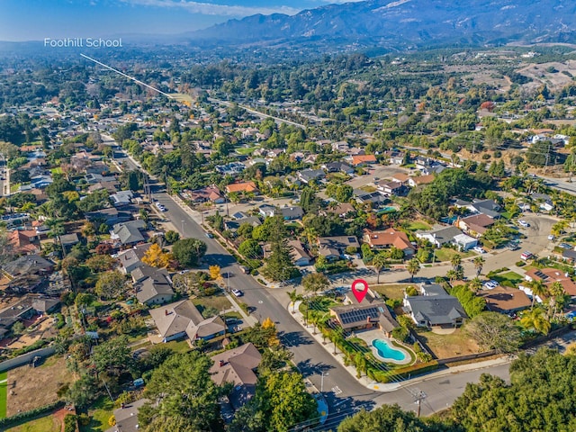 bird's eye view featuring a mountain view