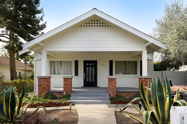 bungalow featuring a porch