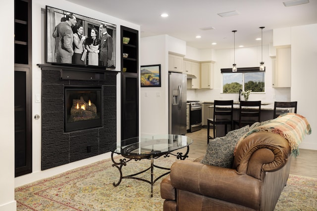 living room featuring light hardwood / wood-style floors