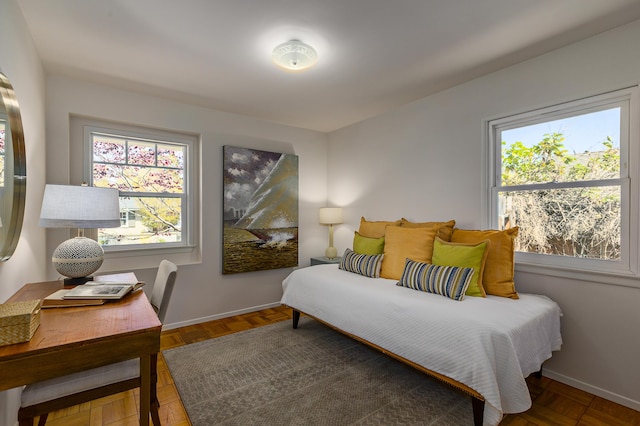 bedroom with baseboards