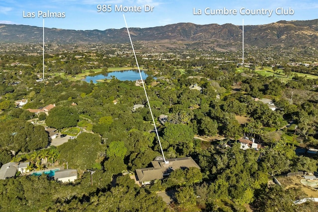 aerial view featuring a mountain view