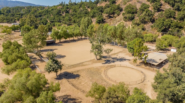 aerial view with a rural view