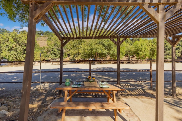 view of patio with a pergola