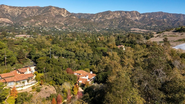 aerial view featuring a mountain view