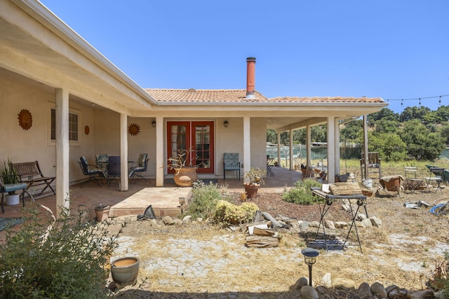 view of patio / terrace featuring french doors