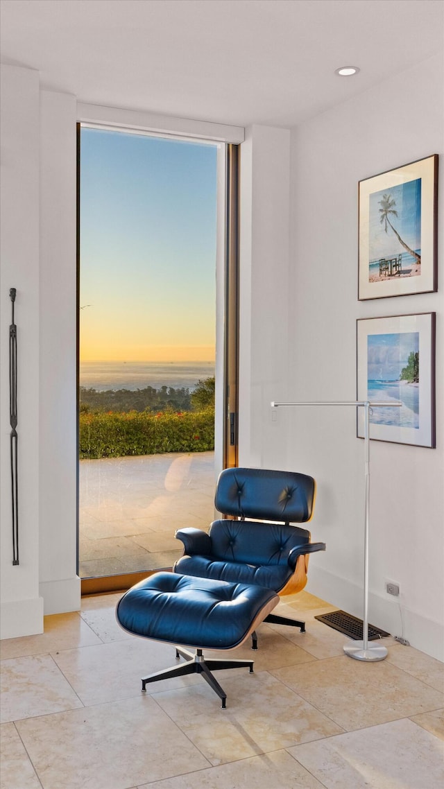 sitting room featuring a healthy amount of sunlight