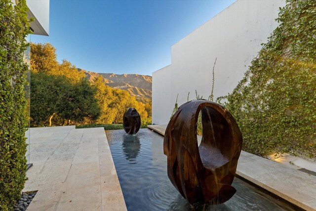 exterior details with a mountain view