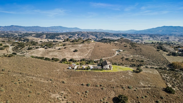 bird's eye view with a mountain view