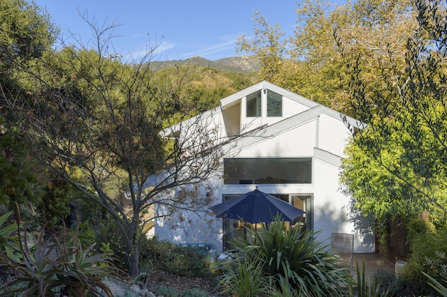 exterior space with a mountain view