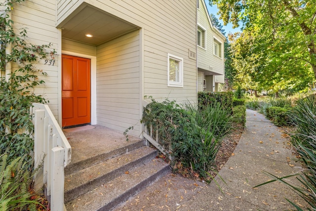 view of doorway to property