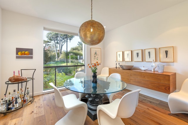 dining room featuring light wood-type flooring