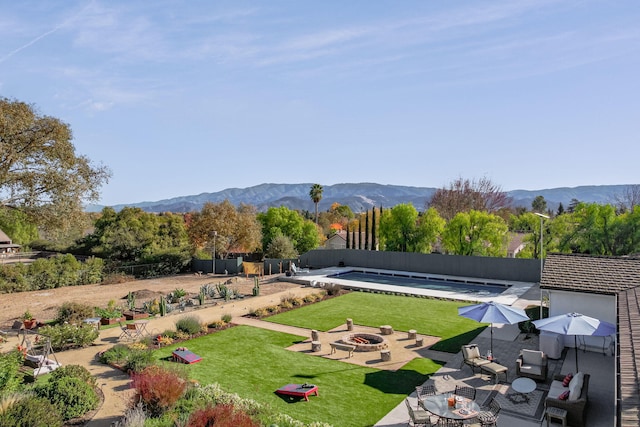 exterior space with a mountain view