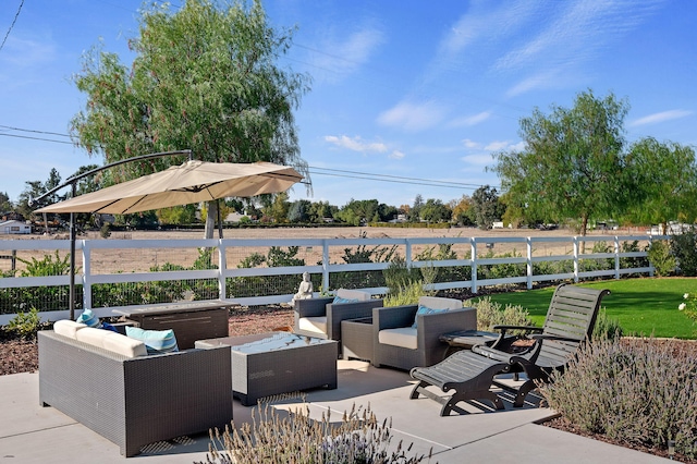 view of patio with outdoor lounge area