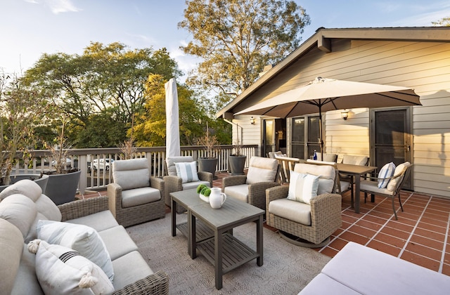 view of patio / terrace with an outdoor living space