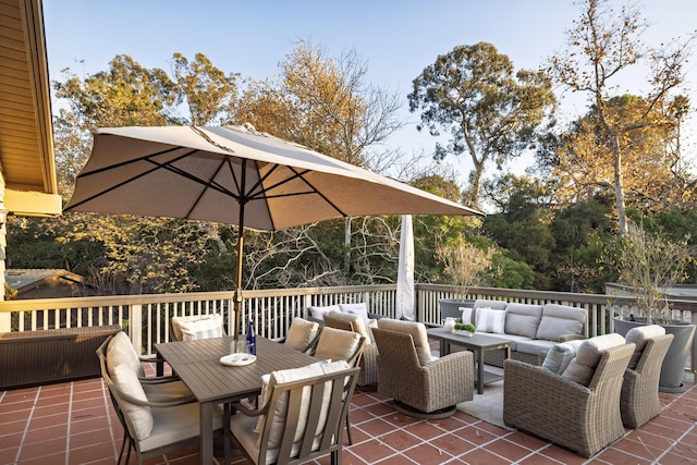 view of patio / terrace with an outdoor living space