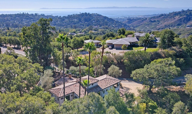 aerial view featuring a mountain view