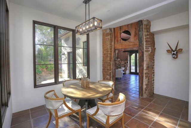 view of tiled dining space