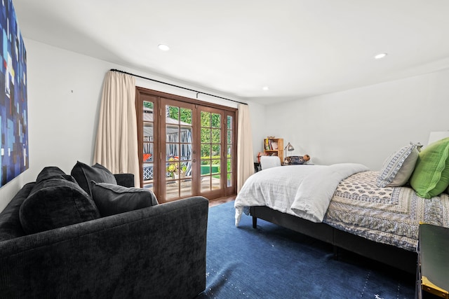 bedroom with french doors and access to outside