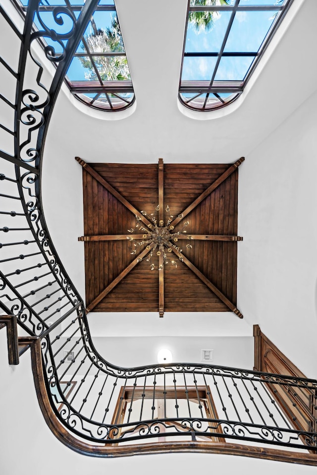 interior space with a notable chandelier