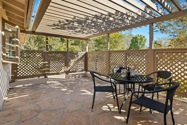 view of patio with a pergola