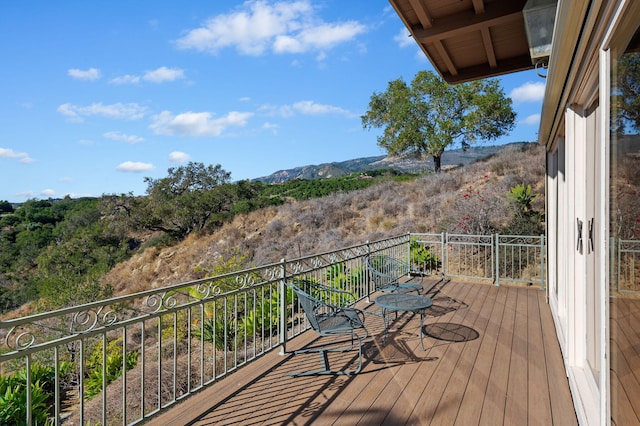 balcony with a mountain view