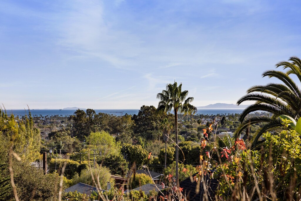 view of landscape with a water and mountain view