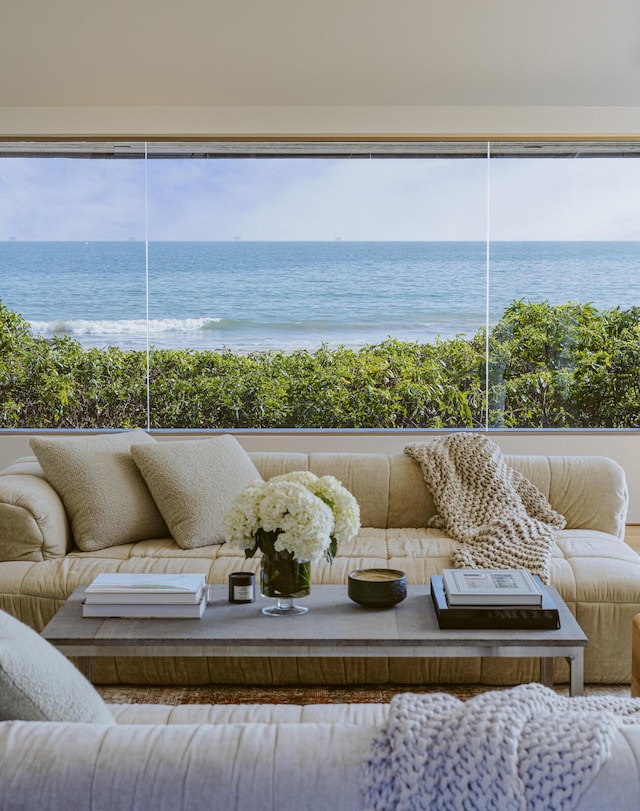 balcony with a water view