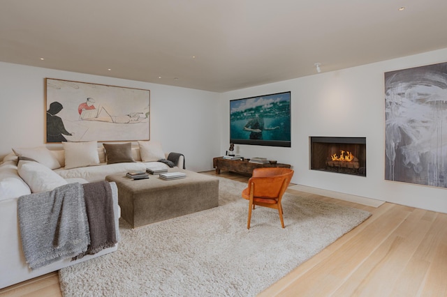 living room with hardwood / wood-style flooring