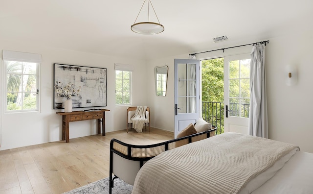 bedroom featuring light hardwood / wood-style floors